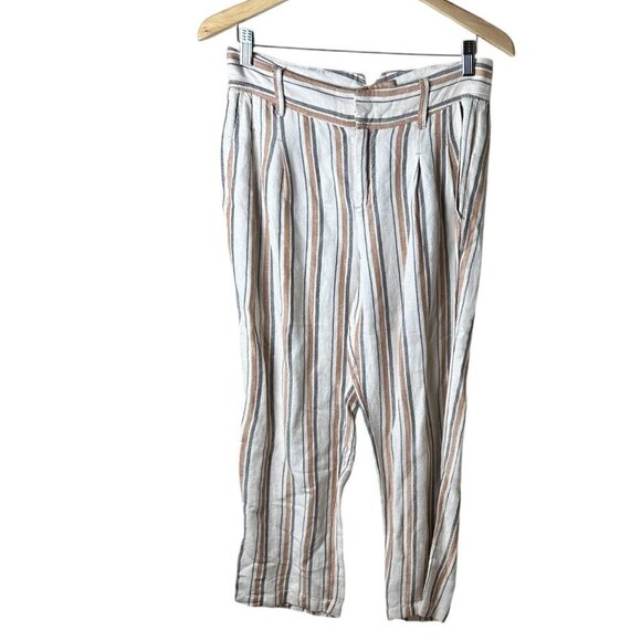 Free People Pants - FREE PEOPLE Striped Linen Beachy Wide Leg Pants Trousers - Size 2